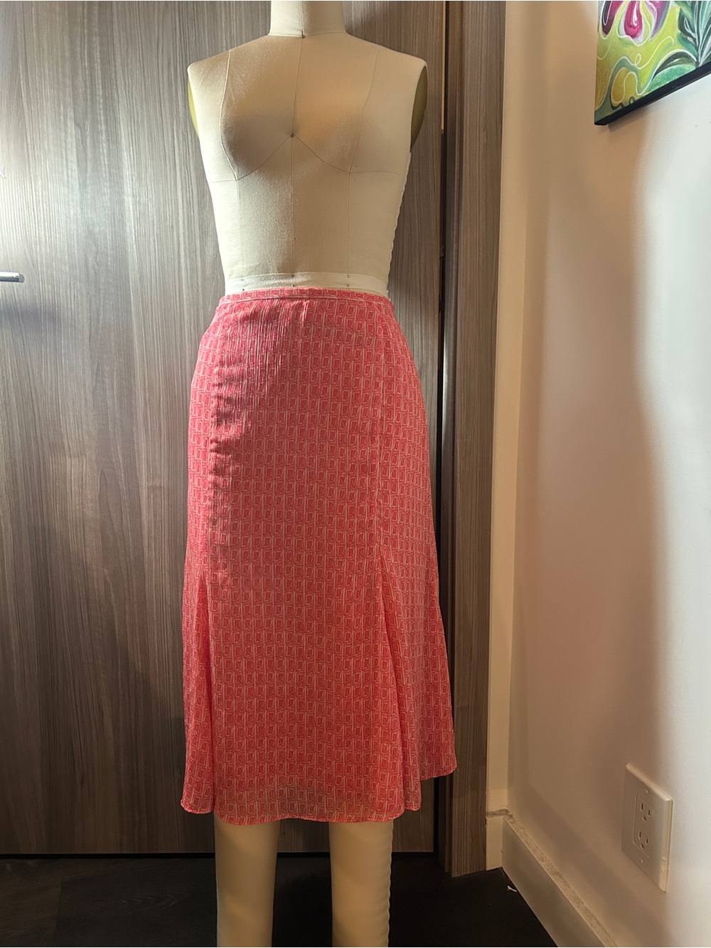 Jones Wear Coral-Pink Midi Skirt